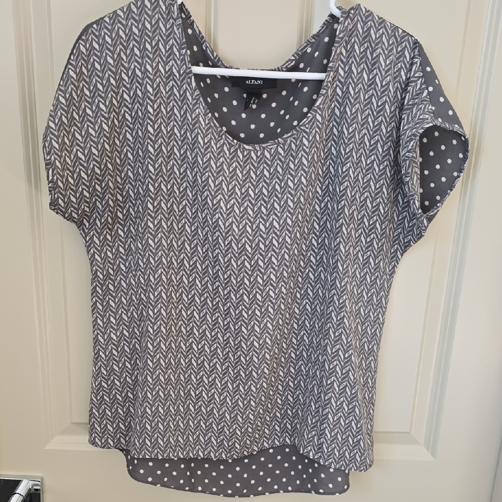 2 For $15! Alfani Mixed Print Blouse
